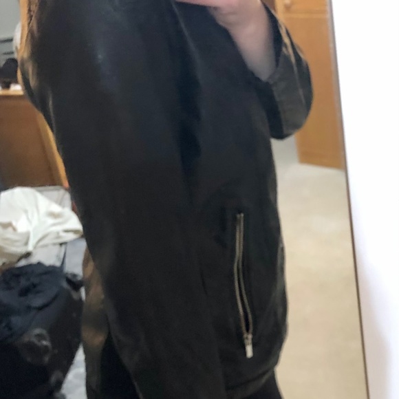 A.N.A - Faux Leather Jacket With Knit feature Black Size L - Picture 7 of 12